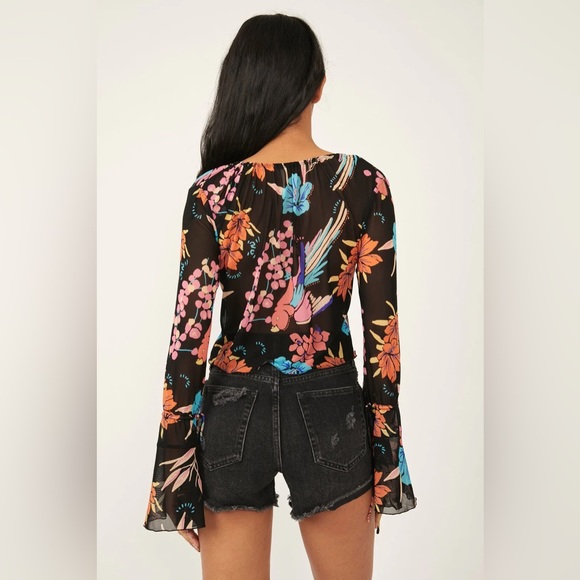 FREE PEOPLE WOMEN’S OF PARADISE TOP BLACK COMBO-SIZE X-SMALL - Picture 10 of 16